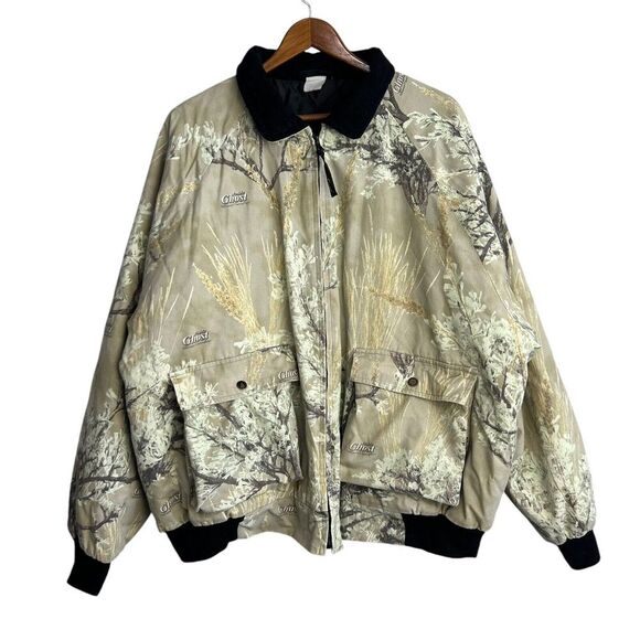Ghost Camo Prairie Field Camo Bomber Jacket Insulated XXL Hunting Outdoor Zip - Picture 1 of 7